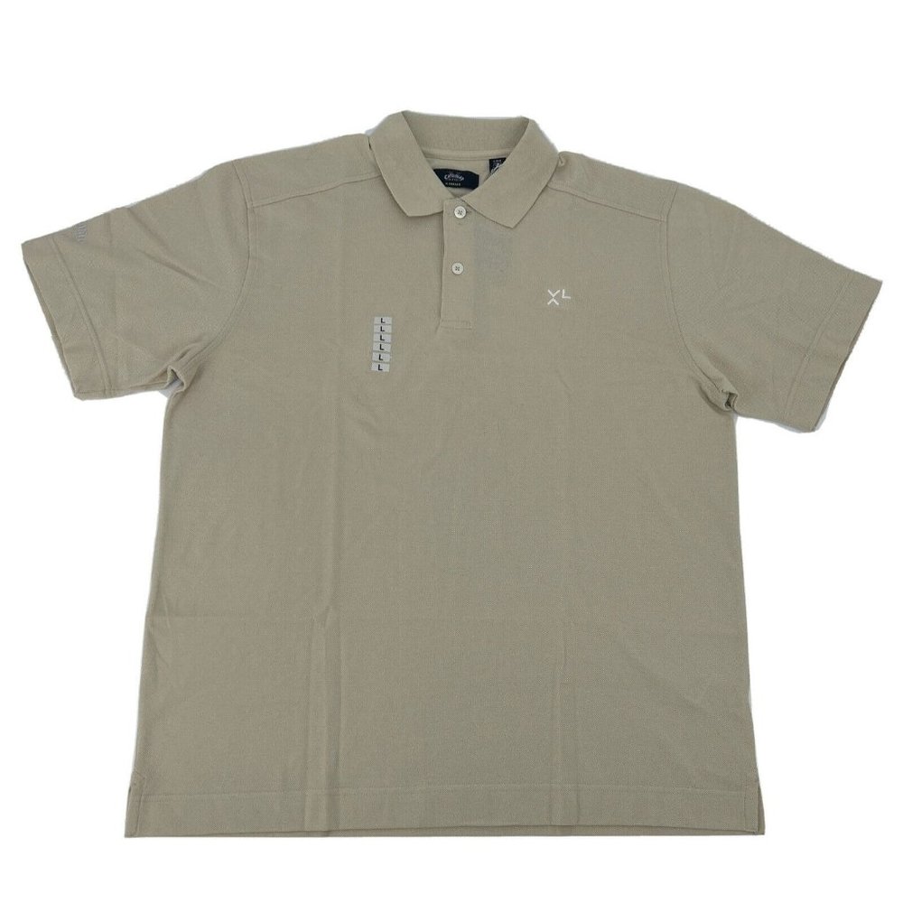 Callaway Shirt Men's L Beige X Series C-Tech Golf Short Sleeve‎ Polo NEW